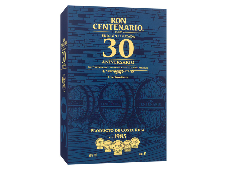 Geschenkbox Aniversario Vol mit 40% Rum 30 Ron Limitada Centenario Edición