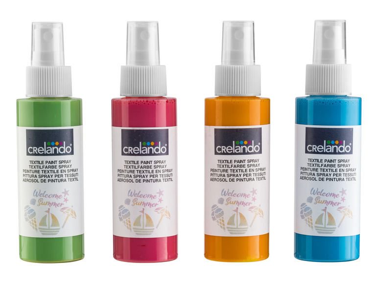 Gehe zu Vollbildansicht: crelando® Textil-Spray, 4 Stück, mit 6 Schablonen - Bild 2