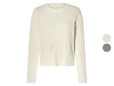 esmara® Damen Strickpullover, mit Zopfmuster