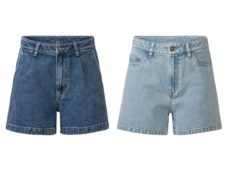 Gehe zu Vollbildansicht: esmara® Damen Jeansshort, mit hoher Leibhöhe - Bild 1