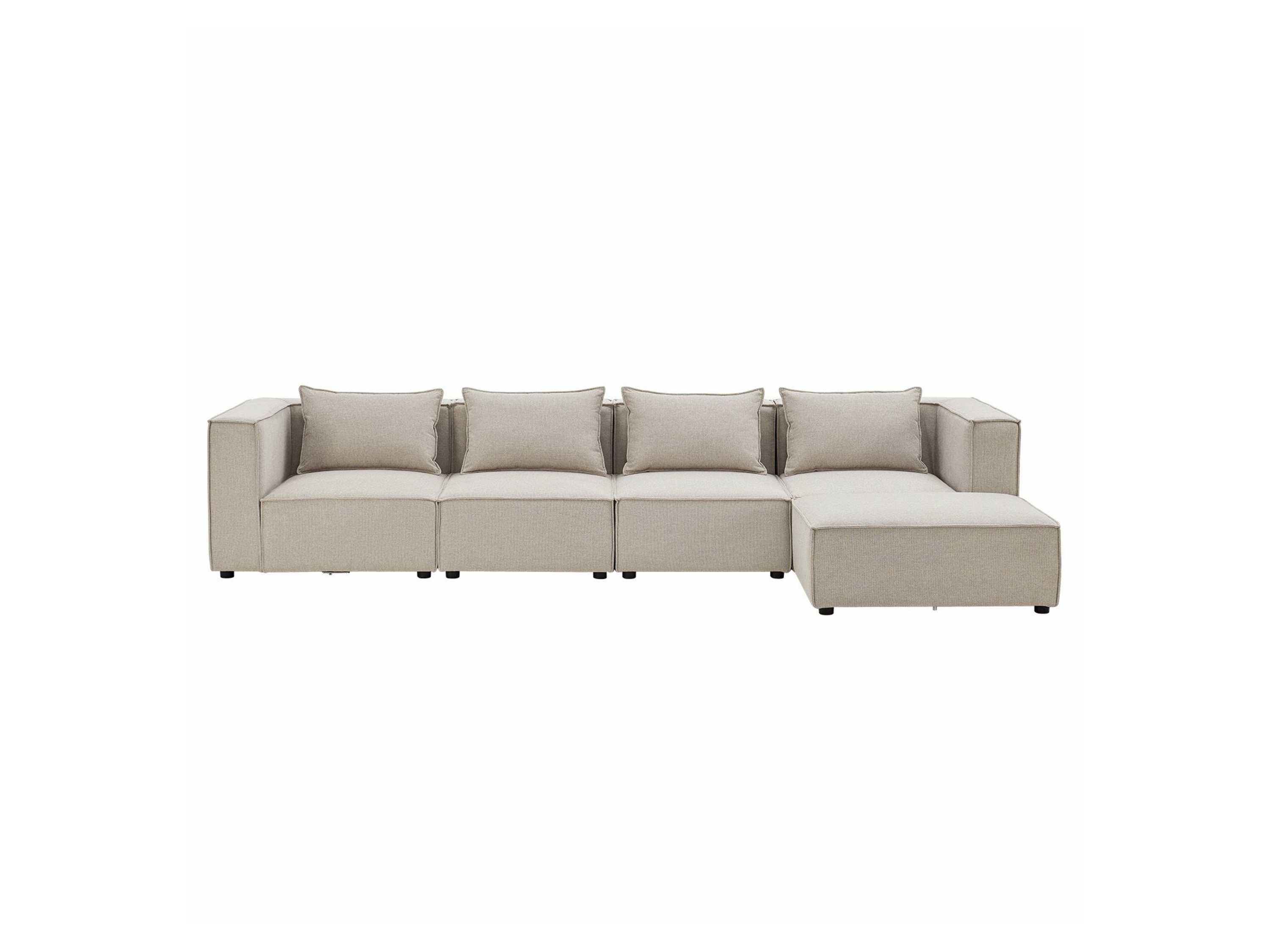 Juskys Modulares Sofa Domas (Stoff, beige, XL) XL