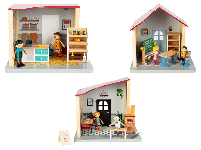Gehe zu Vollbildansicht: Playtive Puppenhaus Spielset, aus Echtholz - Bild 1