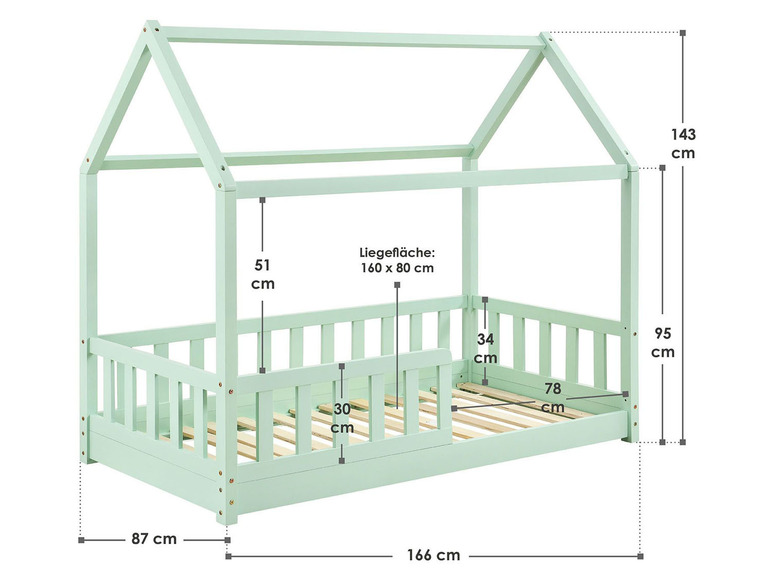 Gehe zu Vollbildansicht: Juskys Kinderbett »Marli«, im skandinavischen Design - Bild 49