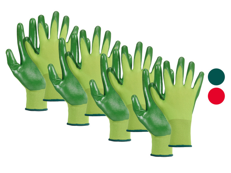 PARKSIDE® Nitril-Gartenhandschuhe, 4 Stück, elastischer Strickbund