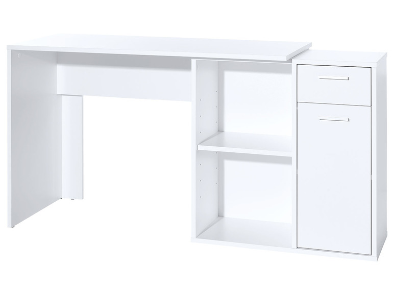 Gehe zu Vollbildansicht: LIVARNO home Schreibtisch mit Schrankelement Weiß - Bild 4