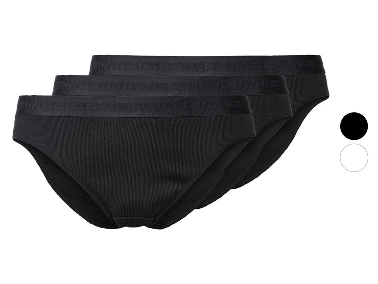 esmara® Damen Slips, 3 Stück, in modischer Ripp-Qualität