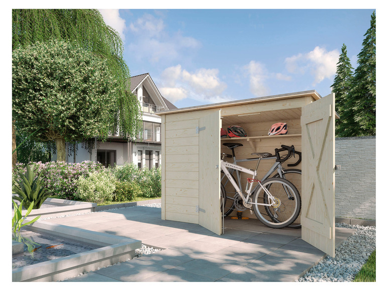 Gehe zu Vollbildansicht: WEKA Fahrrad-/Mülltonnenbox »367«, aus Fichtenholz, 205 x 84 x 151 cm - Bild 2