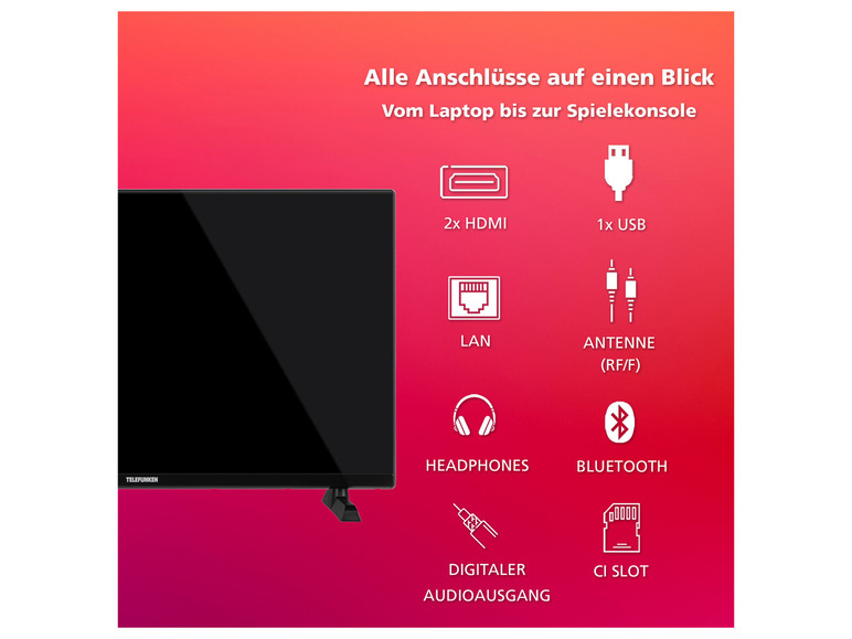 Gehe zu Vollbildansicht: TELEFUNKEN Fernseher »XH32TO750S« 32 Zoll HD-Ready Smart TV - Powered by TiVo - Bild 8