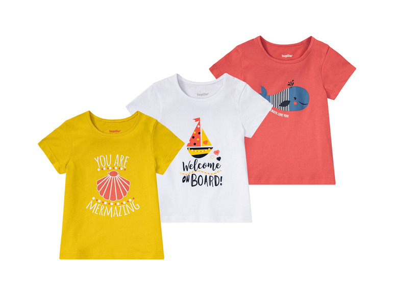 Gehe zu Vollbildansicht: lupilu® Kleinkinder T-Shirt, 3 Stück, aus reiner Baumwolle - Bild 2