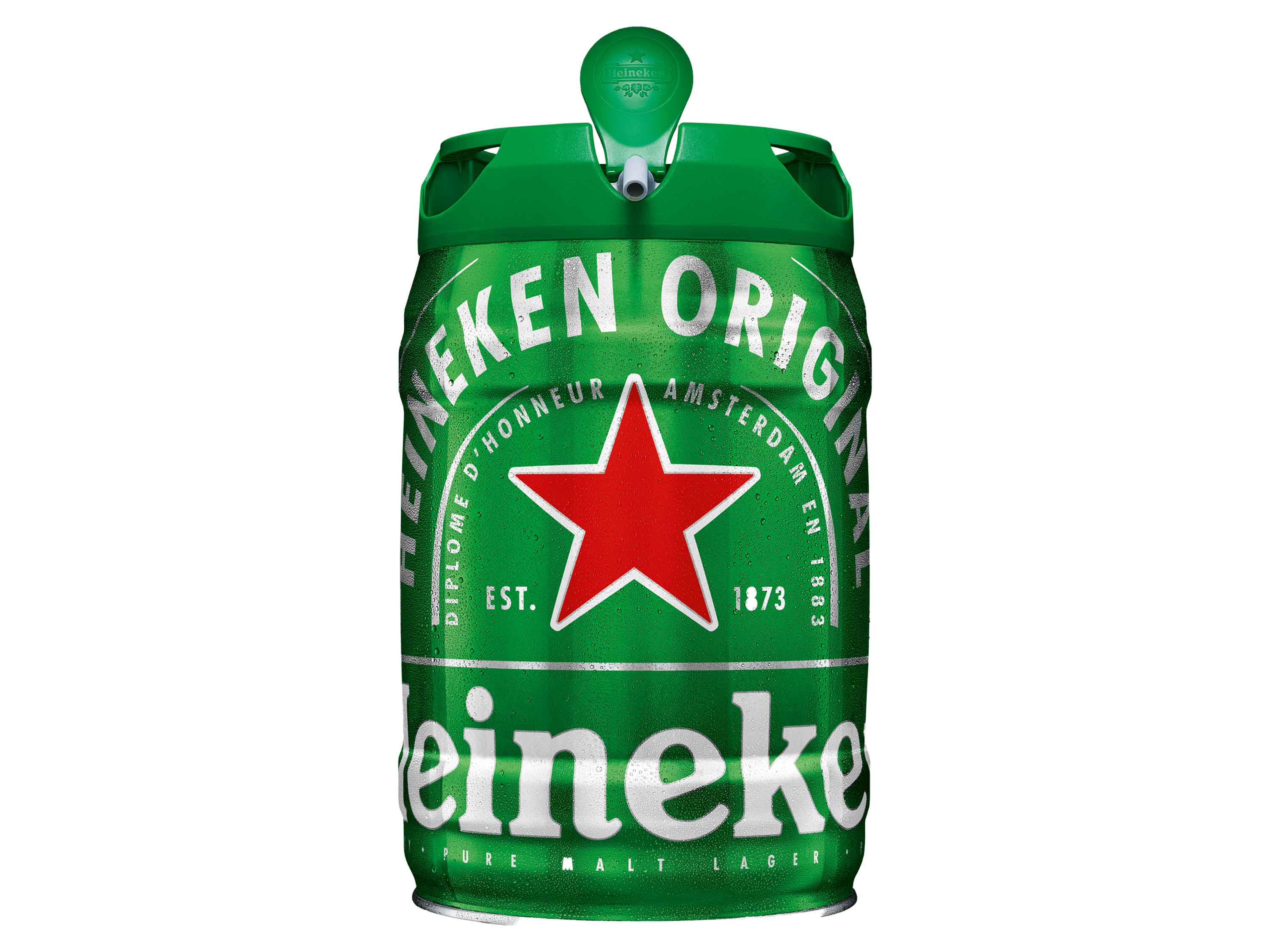 Heineken 5 Liter Bierfass mit Zapfhahn, Pfandfrei