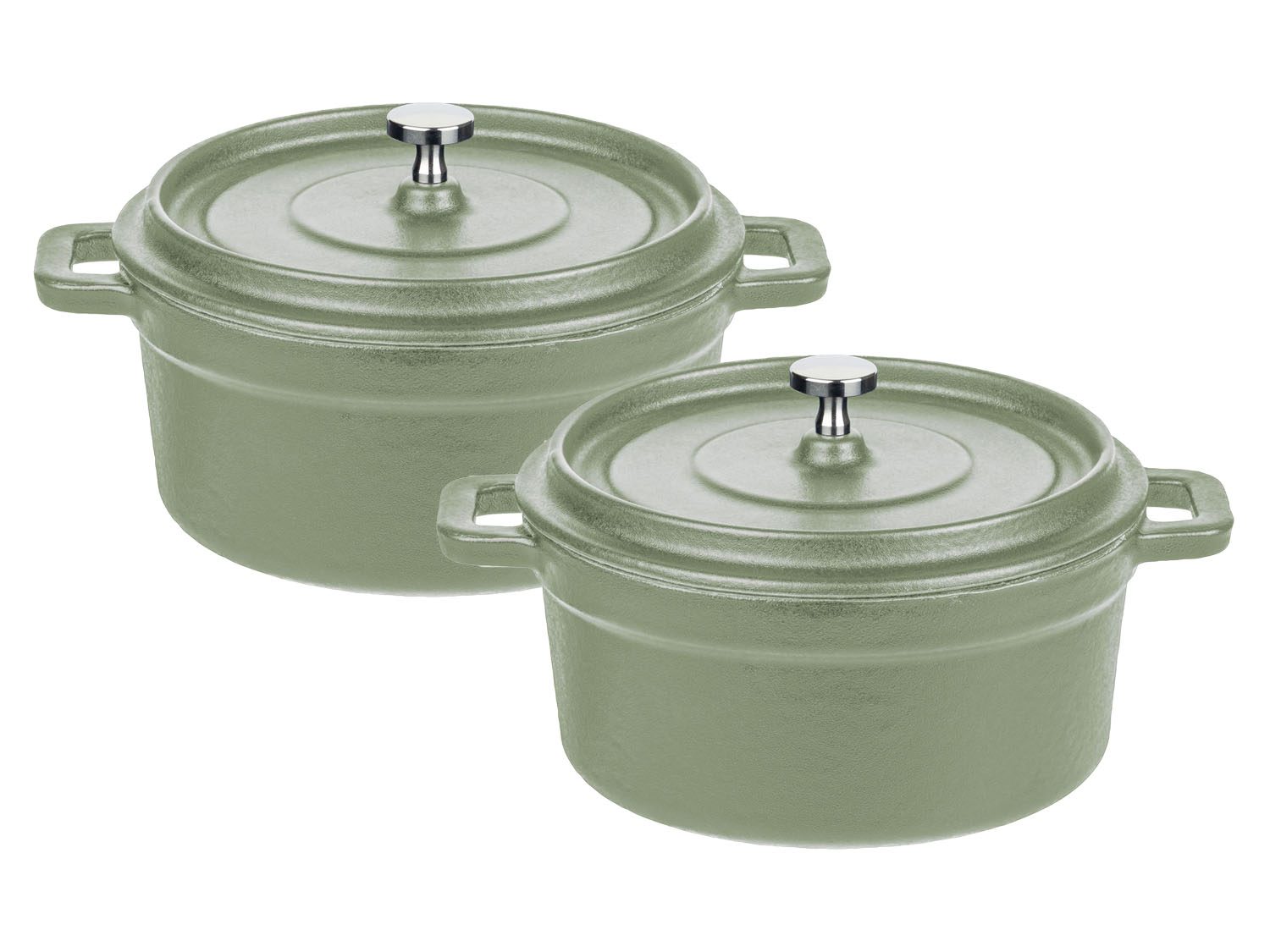 GSW Gusseisen Mini-Serviertöpfe, 2er Set (grün)