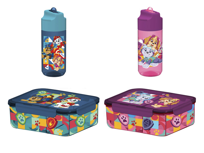 Gehe zu Vollbildansicht: Paw Patrol Brotdose / Trinkflasche, mit farbkräftigem Design - Bild 1