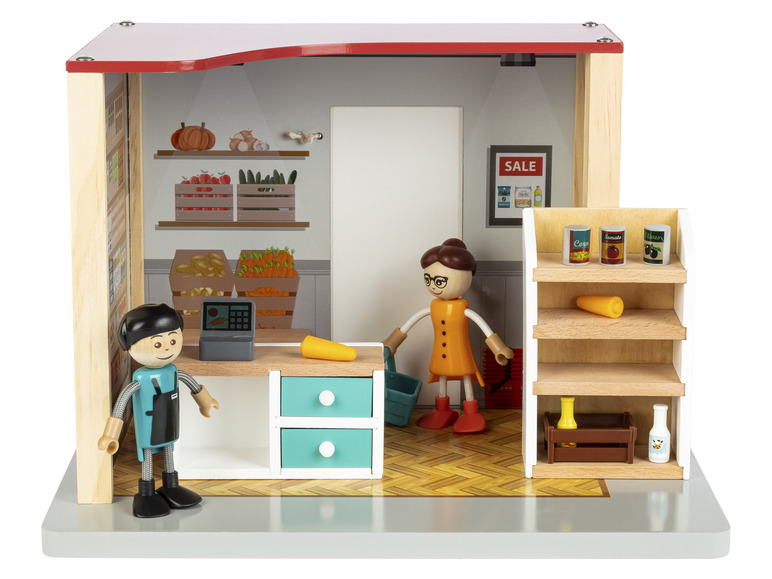 Gehe zu Vollbildansicht: Playtive Puppenhaus Spielset, aus Echtholz - Bild 2
