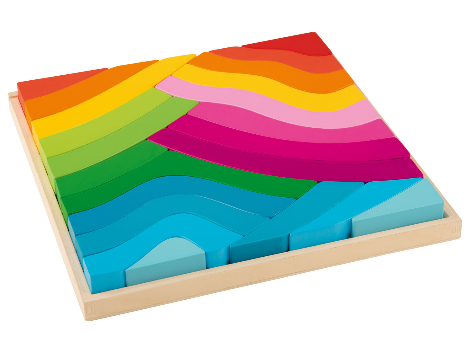 Playtive Holz Regenbogen groß Montessori (Vier-Elemente-Baukasten)