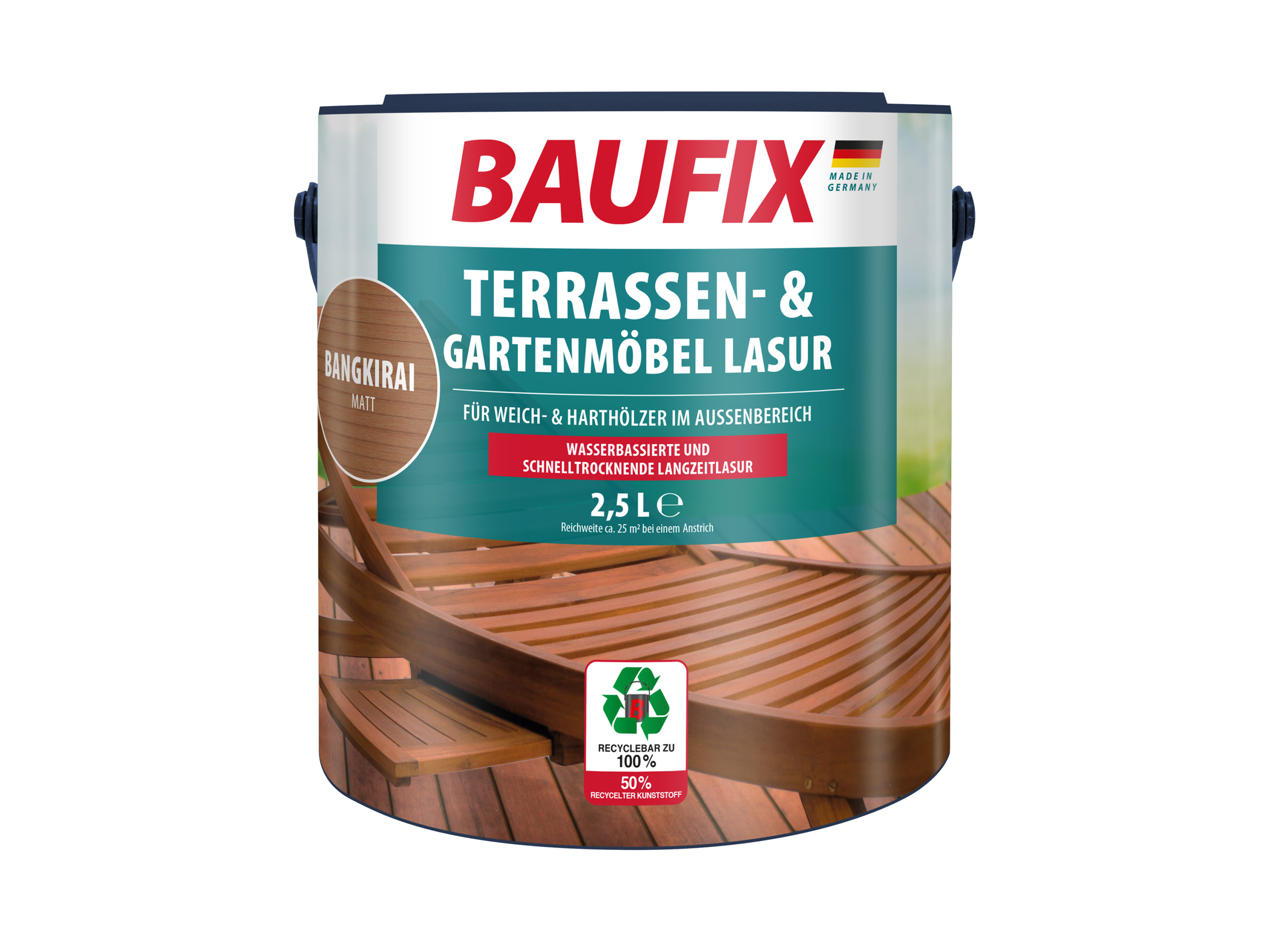 BAUFIX Terrassen- und Gartenmöbel-Lasur 2.5 Liter (bangkirai matt)