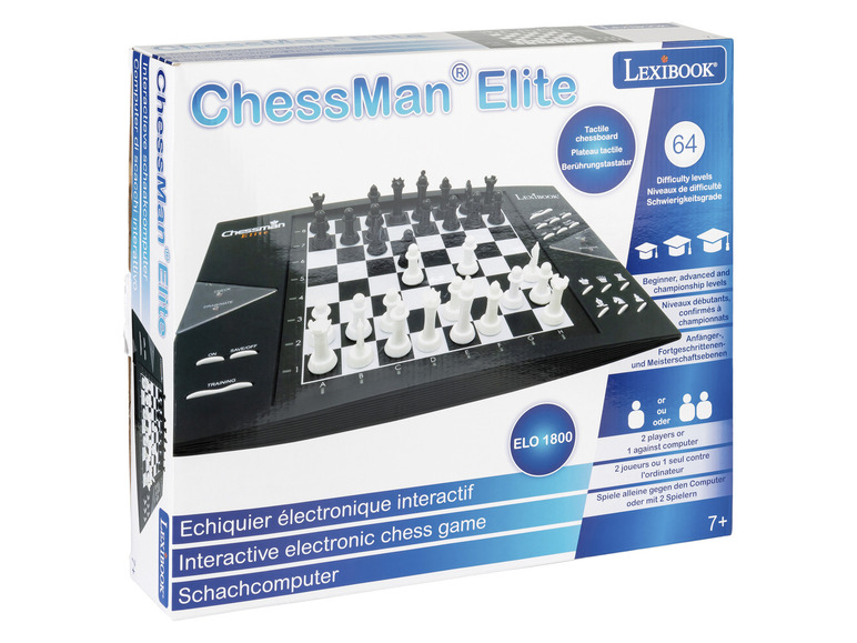 LEXIBOOK ChessMan Spiellevels mit Elite 64 Schach-Lern-Computer