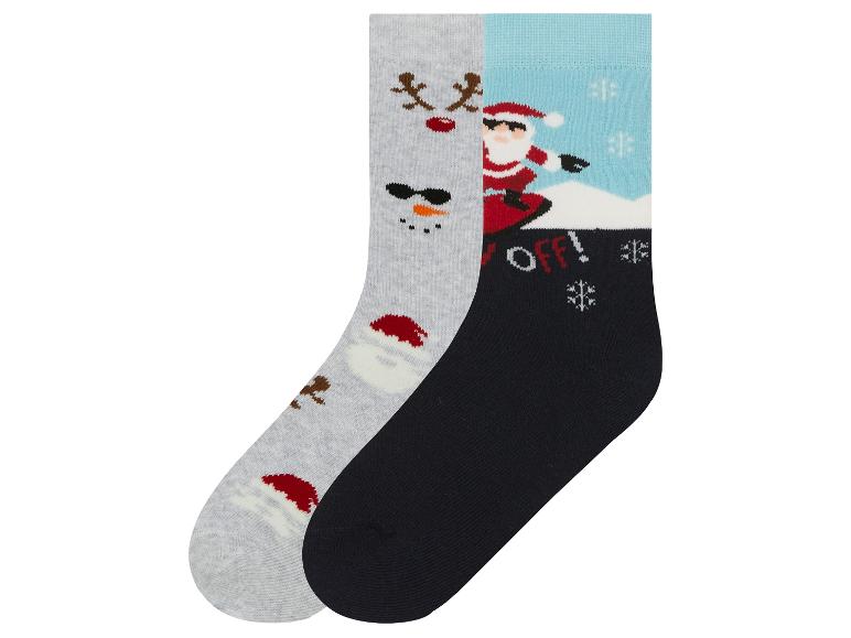 Gehe zu Vollbildansicht: pepperts!® Kinder Thermo-Socken, 2 Paar, mit Weihnachtsdesigns - Bild 2