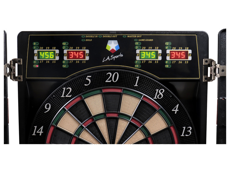 L.A. Sports Electronic Dart London, 16 Player Cabinet, 4 LED, 12 Darts, 52 Tips