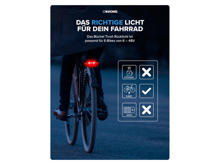 Gepäckträgerrücklicht »Tivoli E-Bike« Büchel Fahrrad