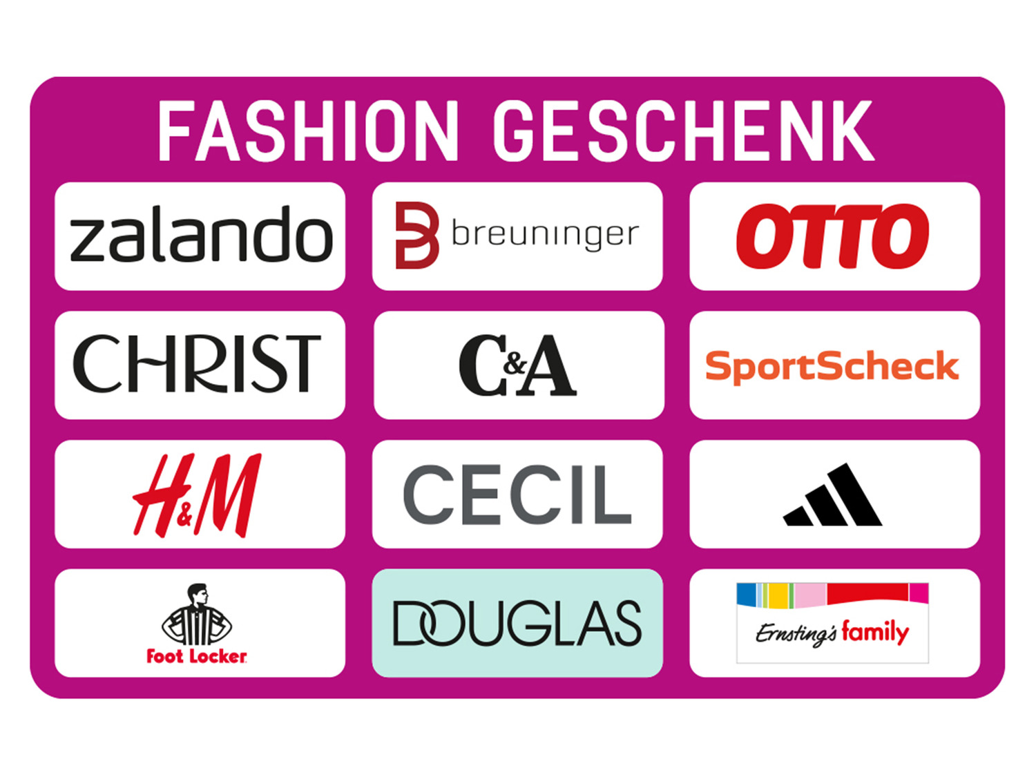 LIDL - Wunschgutschein Fashion | Code 25€ Digital