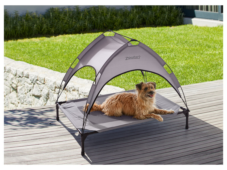 zoofari® Hundebett mit Sonnendach, T x 85 B grau 106 cm, 75 x H