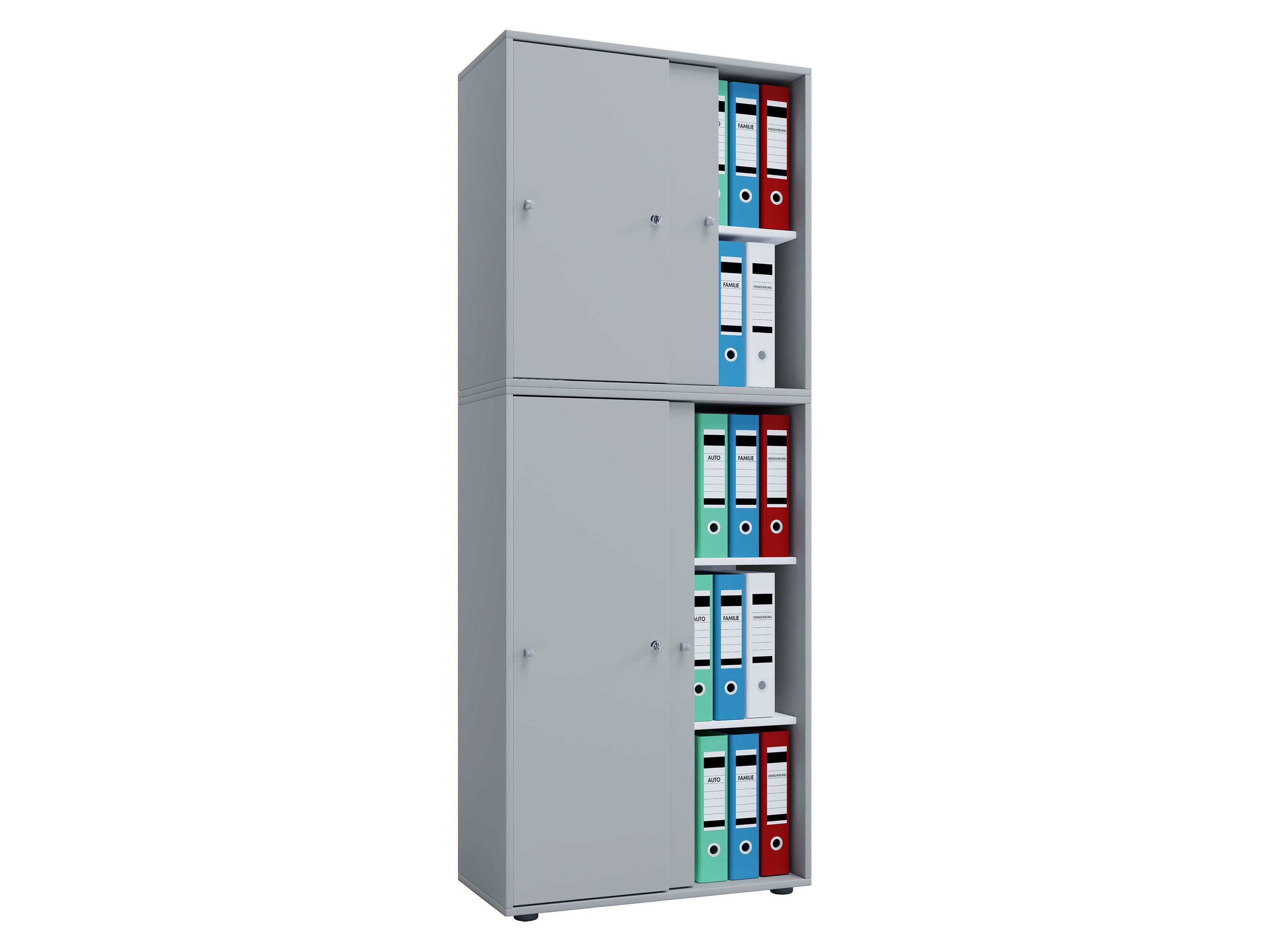 VCM Büroschrank, Grau, XXL, mit Schiebetüren (mit Schiebetüren, grau, XXl) XXl
