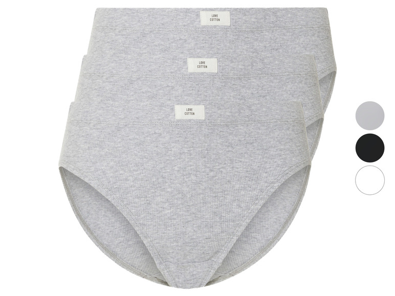 esmara® Damen Slips, 3 Stück, in Ripp-Qualität