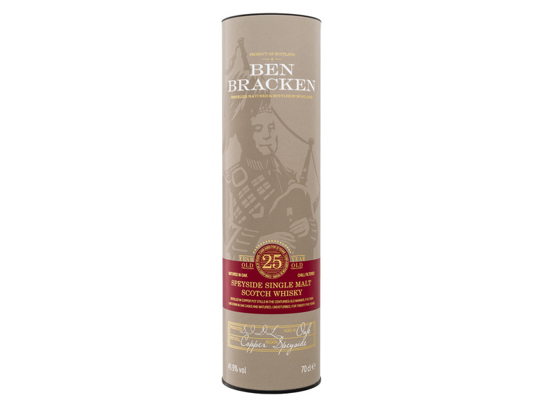 Ben Bracken Speyside Single Malt Scotch 25 Geschenkbox mit Whisky 41,9% Vol Jahre