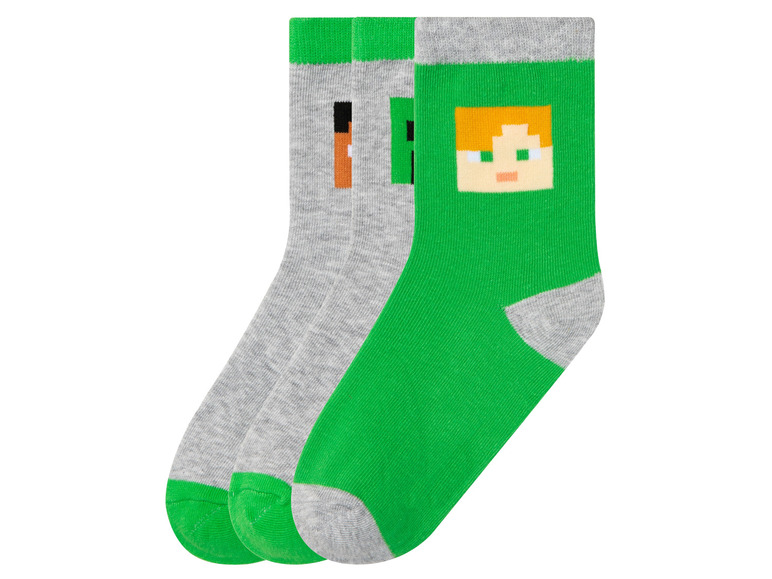 Gehe zu Vollbildansicht: Minecraft Kinder Socken, 3 Paar, weiche Baumwollmischung - Bild 14