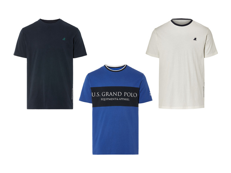 Gehe zu Vollbildansicht: x Grand Polo Herren T-Shirt aus reiner Baumwolle - Bild 1