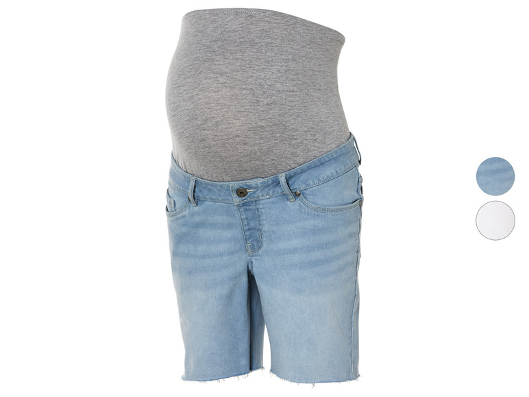 Gehe zu Vollbildansicht: esmara® Damen Umstands-Jeansshorts mit hohem Baumwollanteil - Bild 1