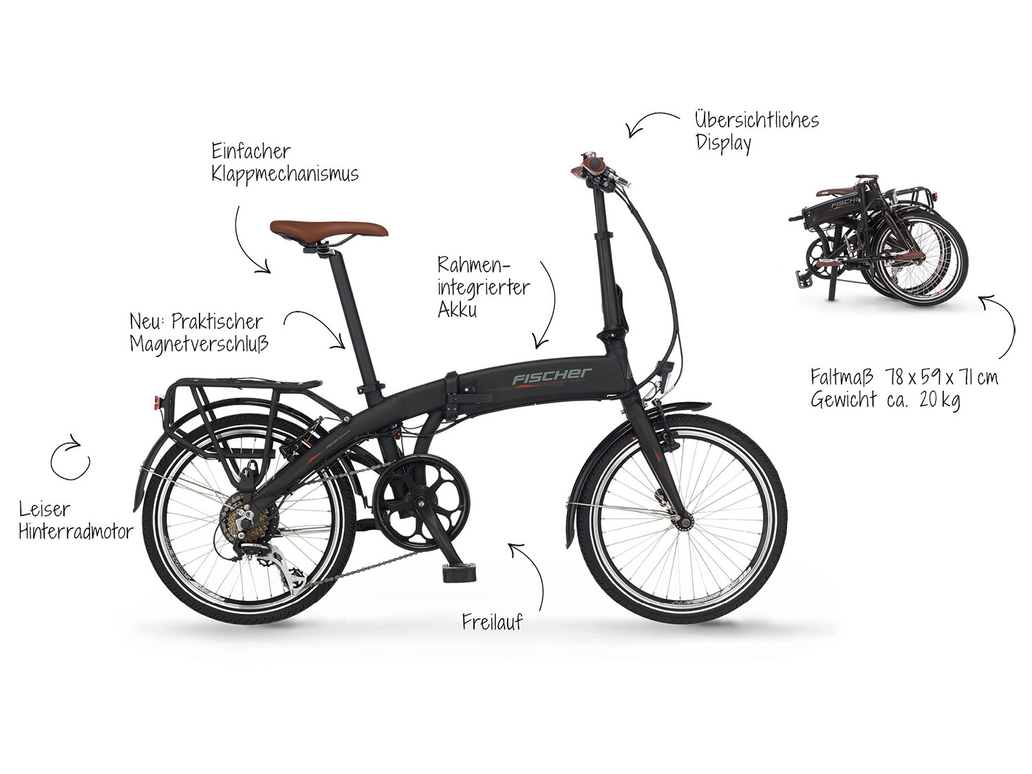 E-Bike, Modell FISCHER Klapprad 2022 »FR Zoll 18«, 20