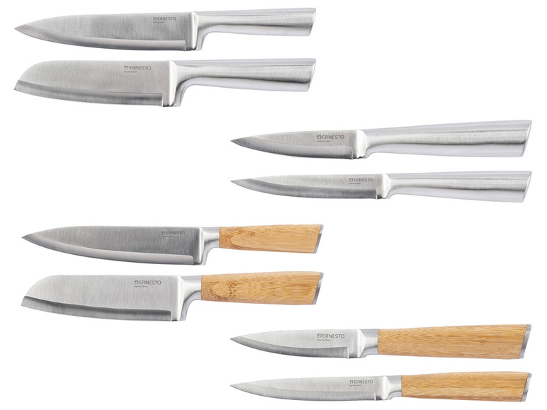 Gehe zu Vollbildansicht: ERNESTO® Messer mit Bambus-Griff, Edelstahl-Griff - Bild 1
