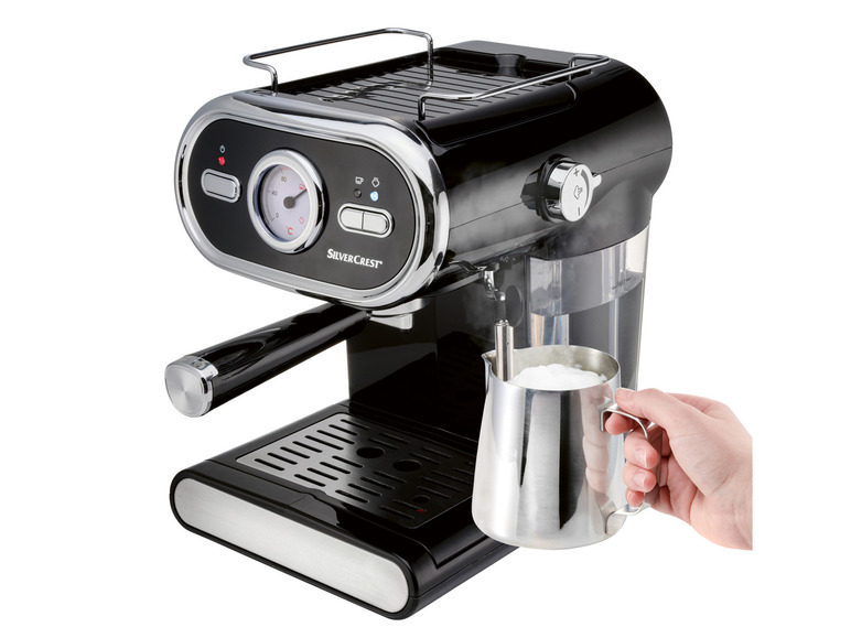 Gehe zu Vollbildansicht: SILVERCREST® KITCHEN TOOLS Espressomaschine »SEM 1100 E1«, schwarz, 1100 W - Bild 4