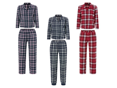 esmara® Damen Flanell-Pyjama, angenehmer Tragekomfort