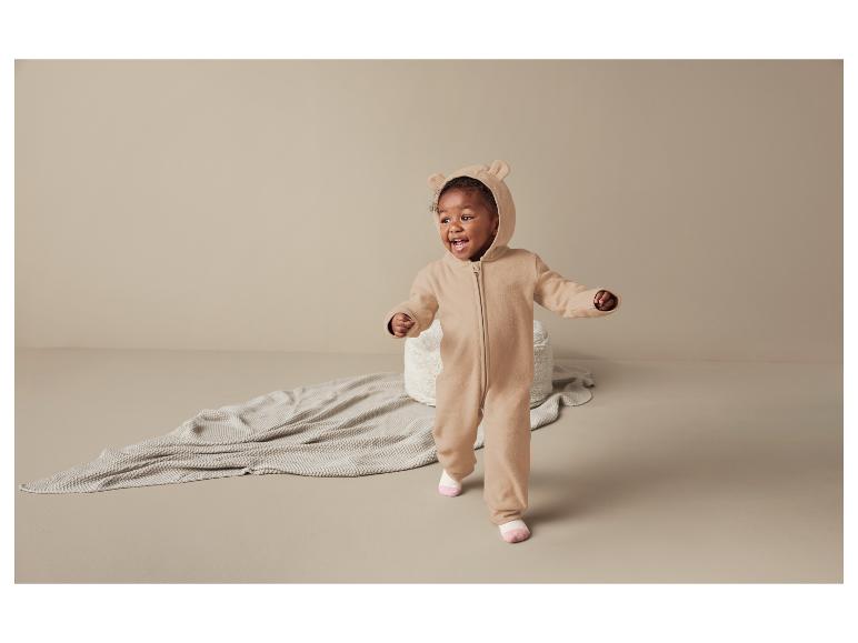 Gehe zu Vollbildansicht: lupilu® Baby-Fleece-Overall, Kapuze mit Öhrchen-Applikation - Bild 3