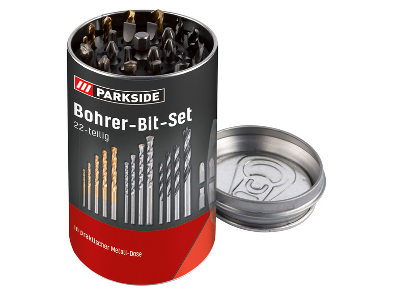 Gehe zu Vollbildansicht: PARKSIDE® Bohrer-Bit-Set, 22-teilig, in praktischer Metalldose - Bild 3