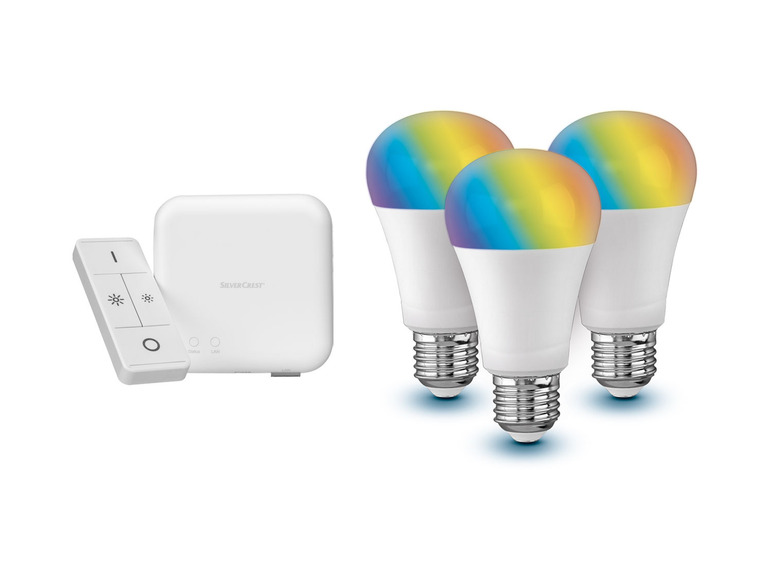LIVARNO home Starter Kit Gateway 3x + und Leuchtmittel Fernbedienung Smart »Zigbee RGB Home«