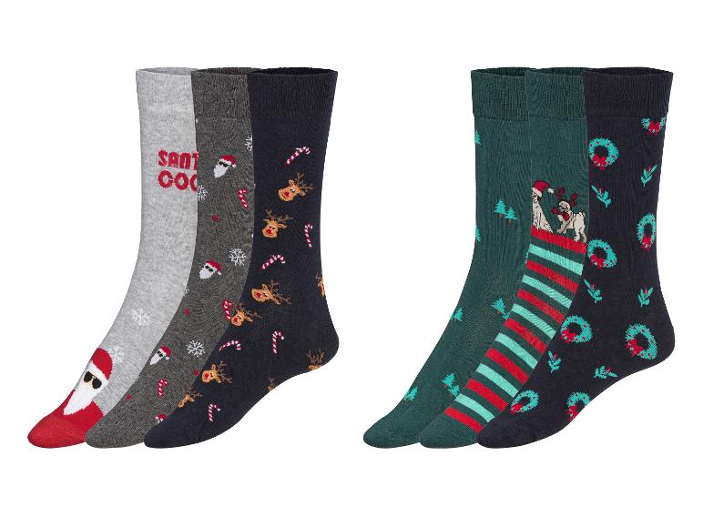 Gehe zu Vollbildansicht: LIVERGY® Herren Socken, 3 Paar, mit Weihnachtsdesigns - Bild 1