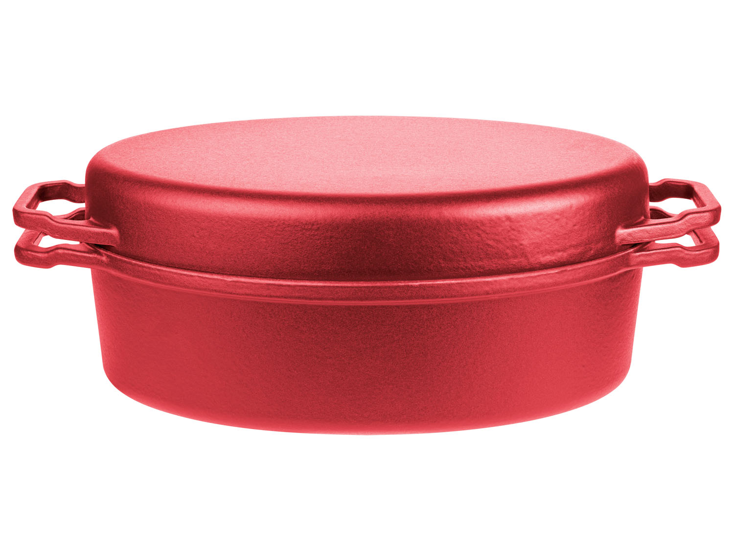 GSW Gusseisen Kochtopf, 2-in-1, 36 x 24 cm (rot)