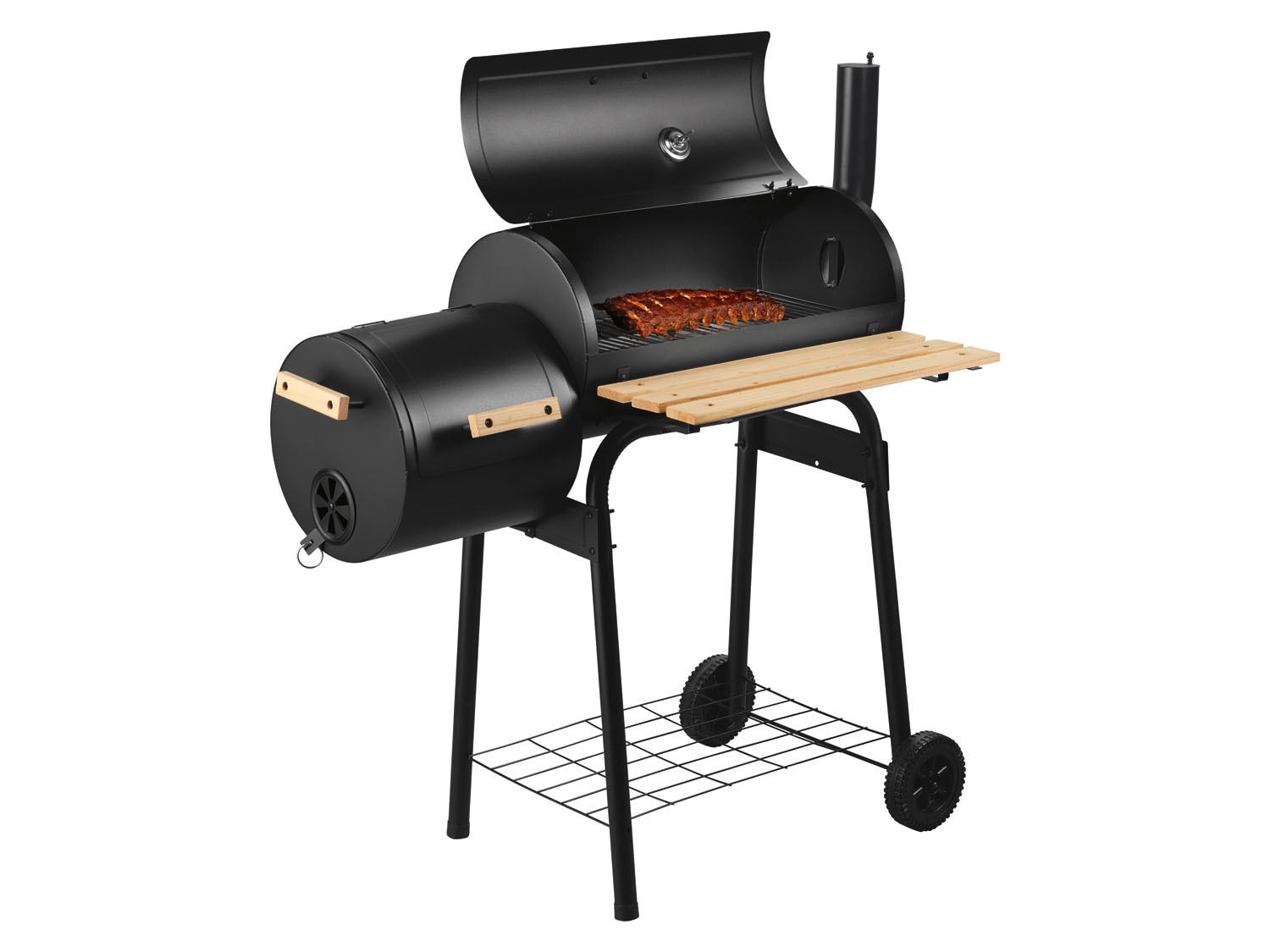 GRILLMEISTER Holzkohle-Smokergrill mit se… »GMS 92 A1«