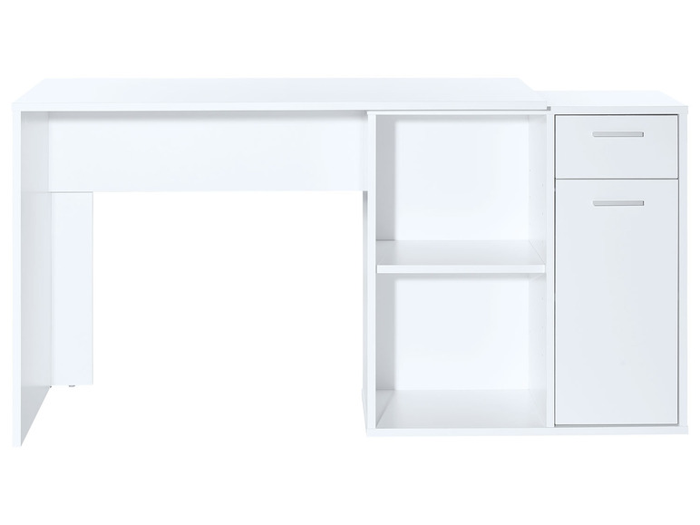 Gehe zu Vollbildansicht: LIVARNO home Schreibtisch mit Schrankelement Weiß - Bild 6