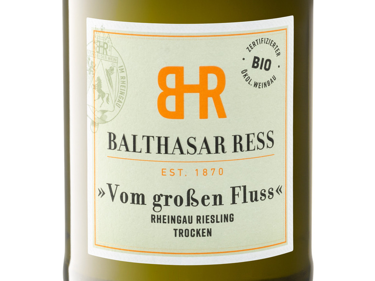 Weißwein BIO Fluss Ress Vom 2022 Rheingau Balthasar VDP.Gutswein vegan, Weingut großen trocken Riesling