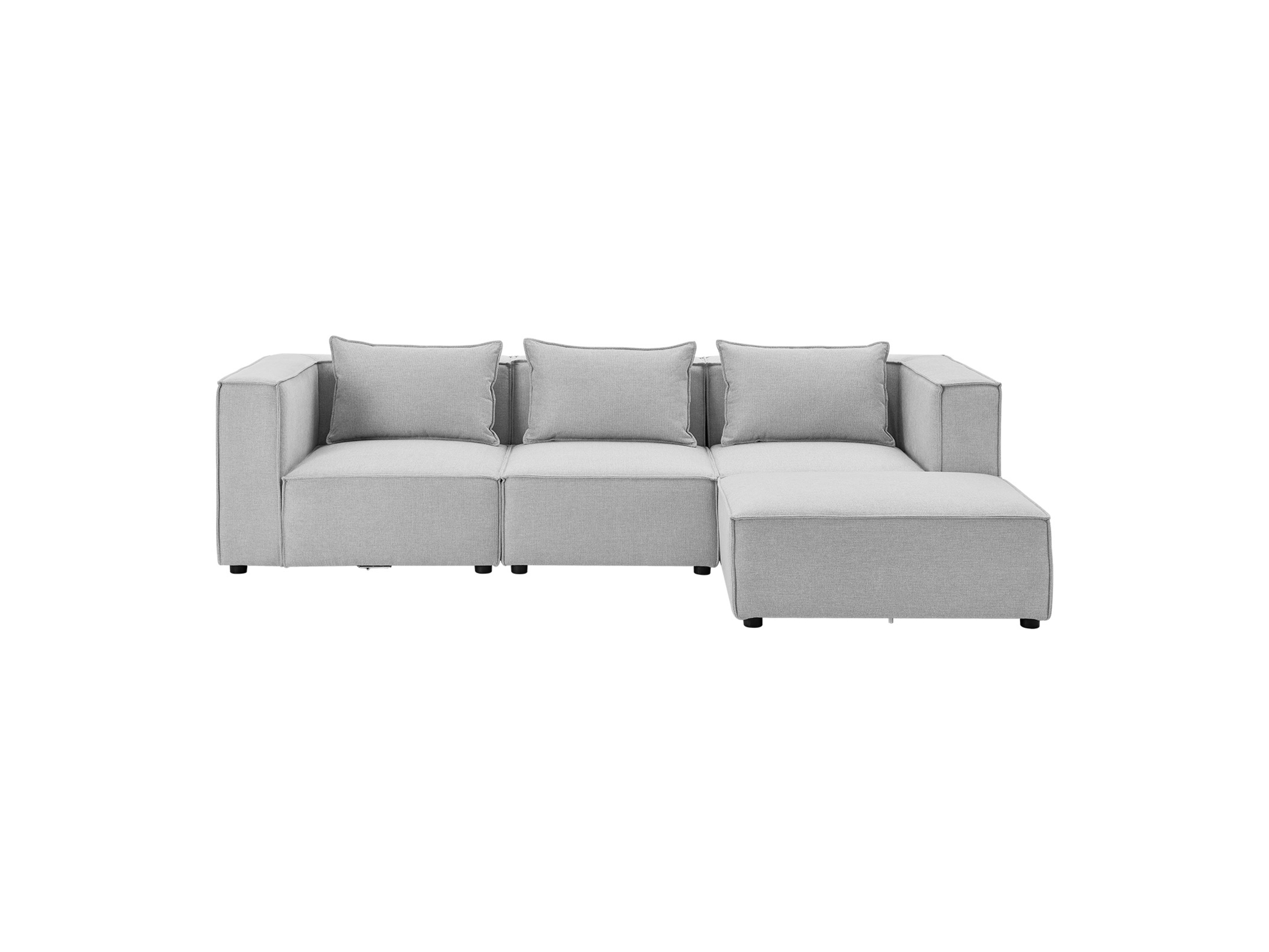 Juskys Modulares Sofa Domas (Stoff, hellgrau, L) L