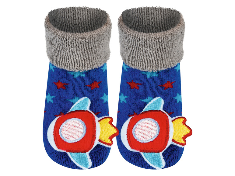 Gehe zu Vollbildansicht: Soxo Baby Rassel-Socken mit verschiedenen Mustern - Bild 2