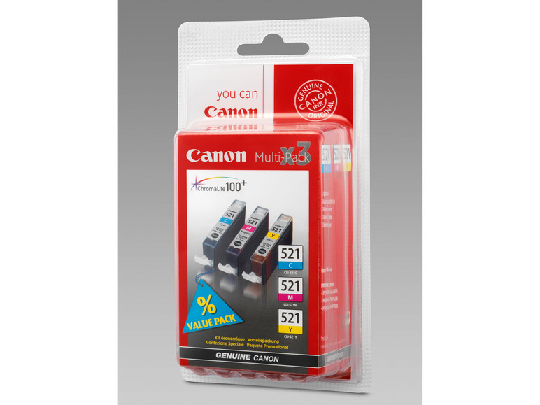 Cyan/Magenta/Gelb »CLI-521« Multipack Canon Tintenpatronen