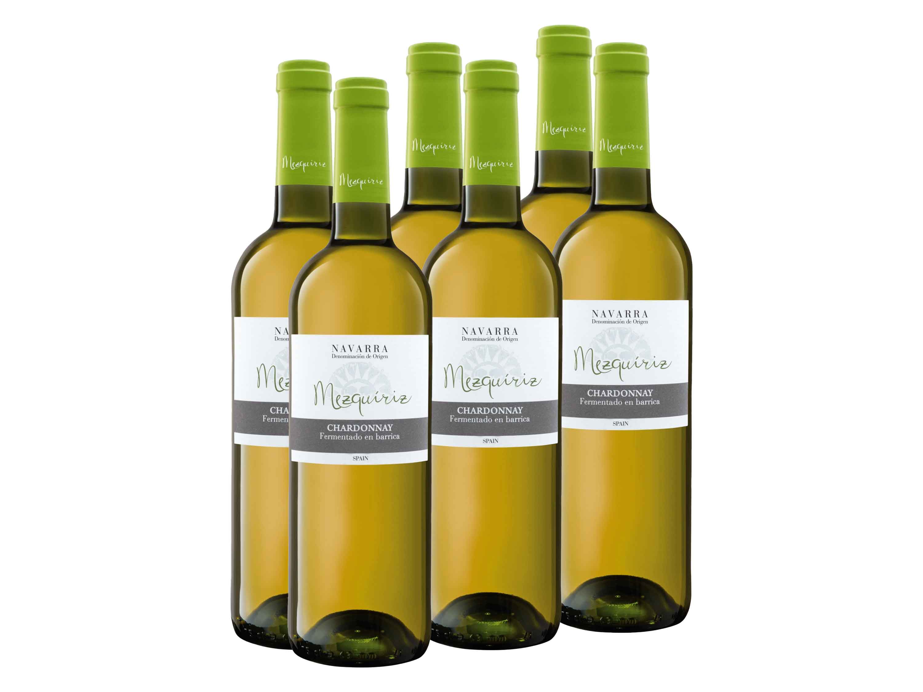 6 x 0,75-l-Flasche Weinpaket Mezquiriz Chardonnay DO trocken, Weißwein