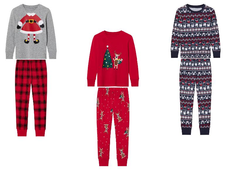 Gehe zu Vollbildansicht: lupilu® Kinder Pyjama, mit weihnachtlichen Motiven - Bild 1