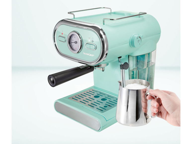 SILVERCREST® KITCHEN Espressomaschine/Siebträger D3 1100 TOOLS mint Pastell SEM