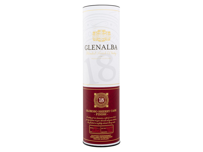 18 Blended Whisky Cask Glenalba Jahre Vol Scotch 41,4% Finish mit Geschenkbox Sherry